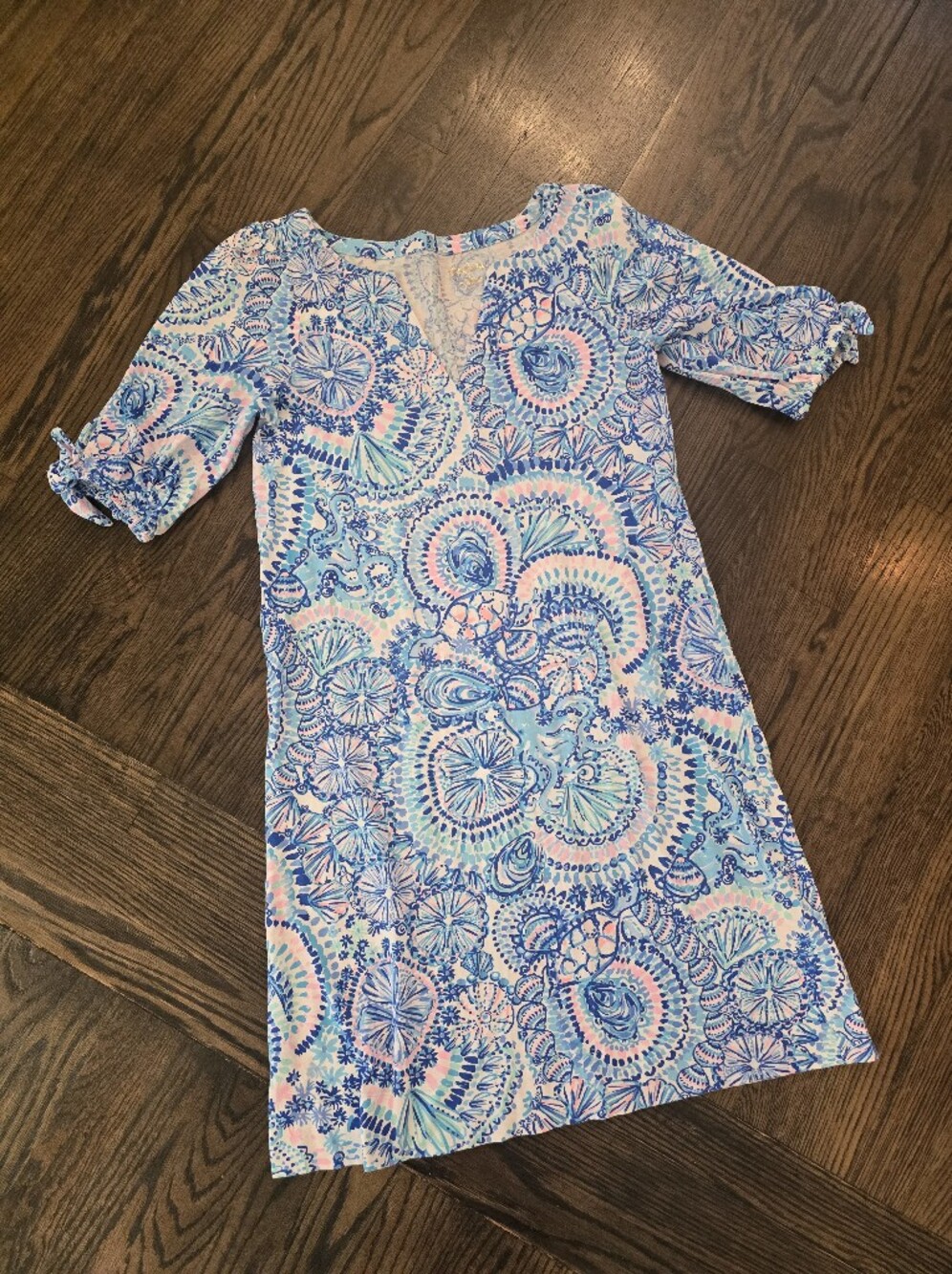 Lilly Pulitzer Tie Sleeve Cotton Dress, Small